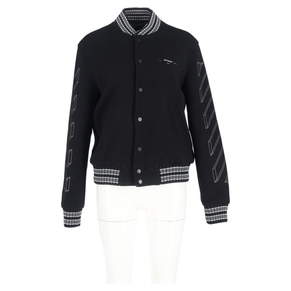 Pre Loved Off White Vintage Varsity Jacket Geomet… - image 2